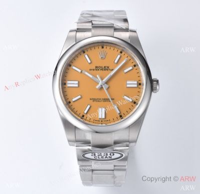Clean Factory Super clone Rolex Oyster Perpetual 41 Stainless Steel Yellow Dial Watch 3230 Clean